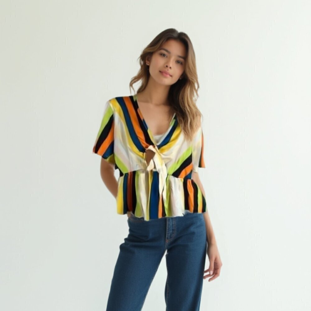 Shein Colorful Striped Women's Top 2XL